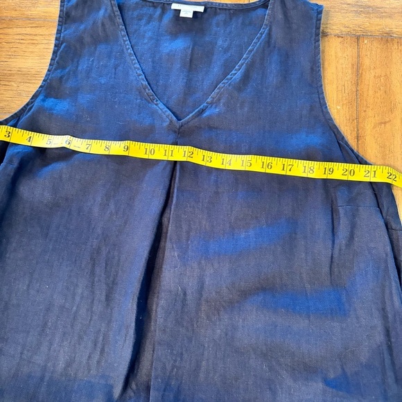 J Jill Love Linen Sleeveless Pintuck Dress in Navy, XL Tall, Beachy Summer Comfy - Picture 12 of 13